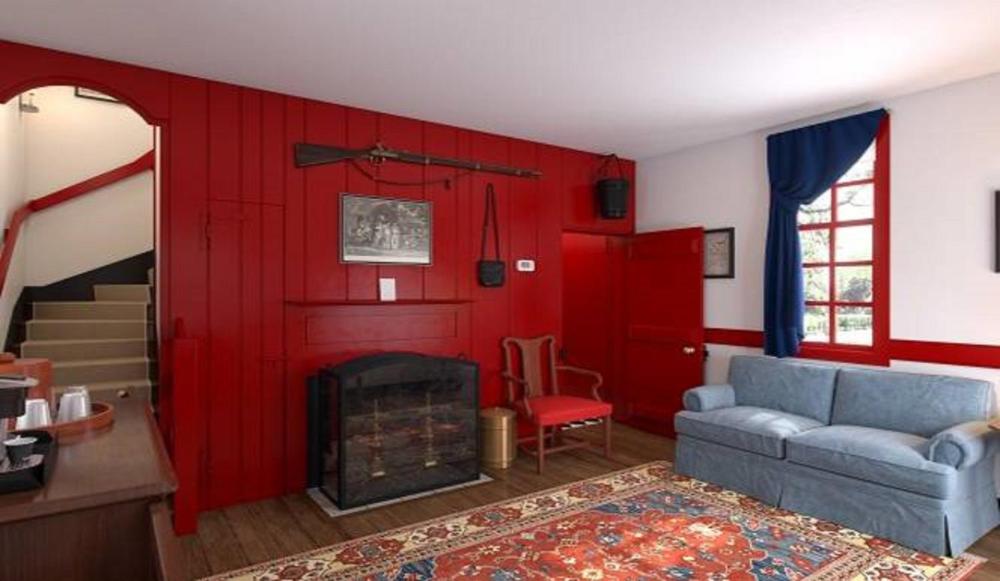 Two-Bedroom Deluxe Colonial House with the Living Room  interior